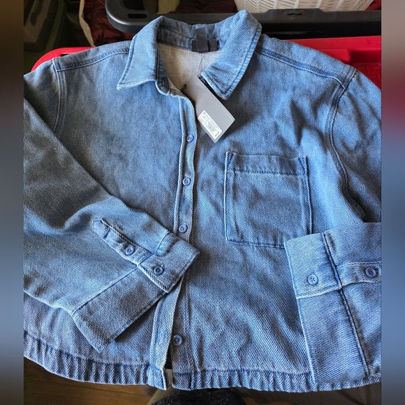 Future Collective Light Blue Relaxed Denim Button-Down Shirt - Picture 4 of 6